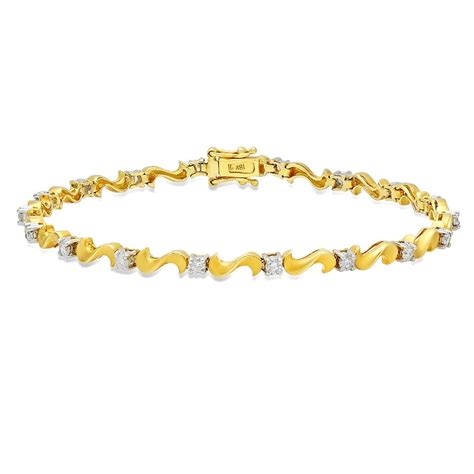 Yellow Gold Tennis Bracelet 18 Diamonds - Westwood Jewelers