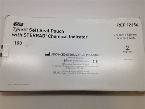 Asp 12356 Tyvek Self Seal Pouch With Sterrad Chemical Indicator 320mm