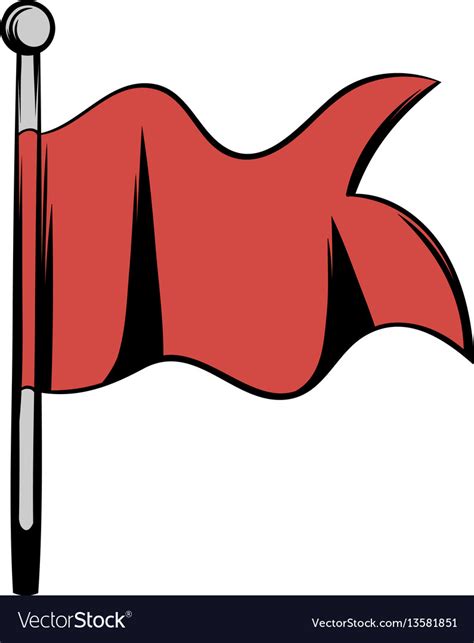 Spear With A Red Flag Royalty Free Vector Image