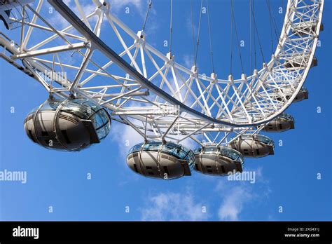 Uk England London The London Eye Millennium Wheel Showing Detail