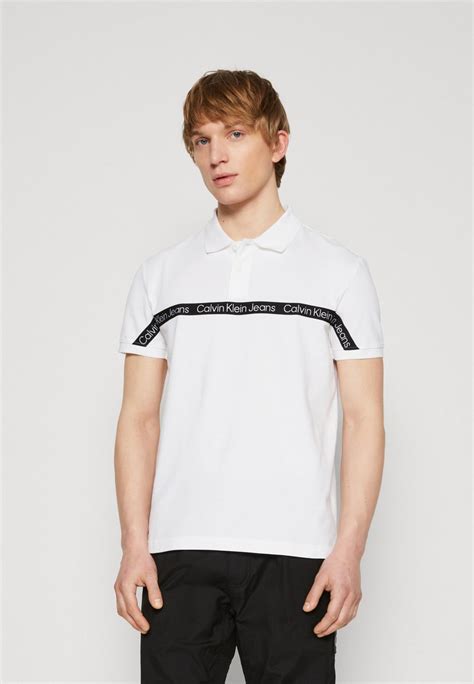 Calvin Klein Jeans Logo Tape Poloshirt Bright White Weiß Zalando Ch