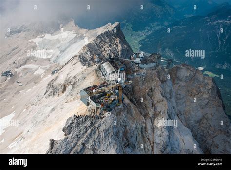 zugspitze garmisch partenkirchen mountaintop aerial picture