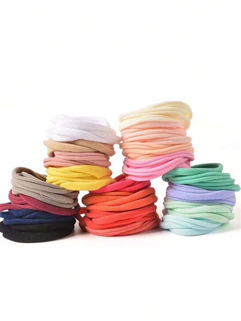 Pcs Pack Nylon Hair Bands In Multiple Colors High Elastic Headbands