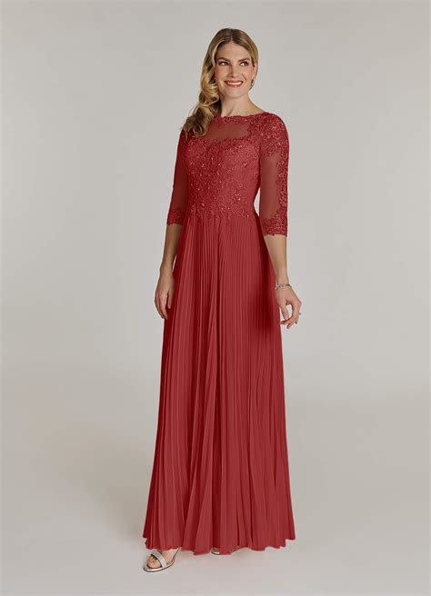 Rust Azazie Corinne A Line Sequins Chiffon Floor Length Dress Azazie