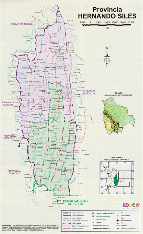 Provincia Hernando Siles (Mapa) | Departamento de Chuquisaca | Educa