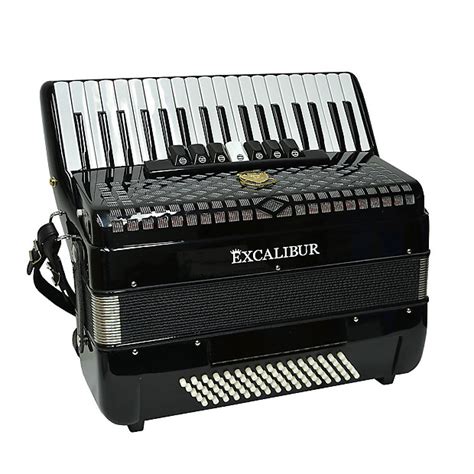 Excalibur Super Classic Bass Piano Accordion Ebony Polish Reverb