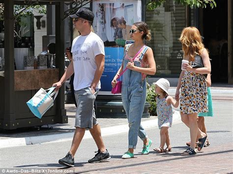 Jessica Alba Plays It Casually Chic In Denim Overalls At The Grove With