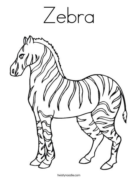 Zebra Coloring Page - Twisty Noodle