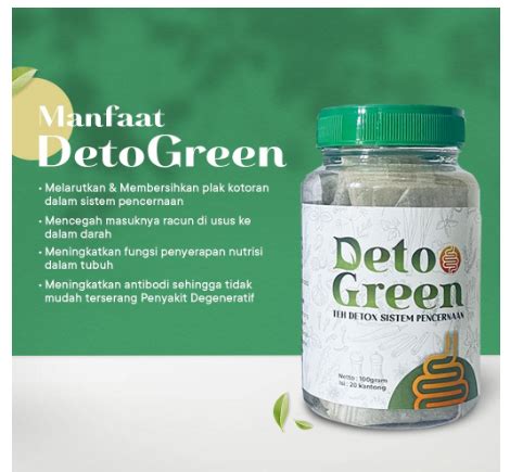 DetoGreen Paket 2 Botol Teh Detox SIstem Pencernaan Untuk Usus Sehat