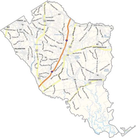 Colleton County Map, South Carolina - US County Maps