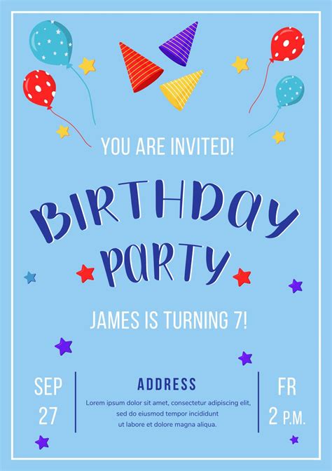 Birthday Party Brochure Template Flyer Booklet Leaflet Concept With