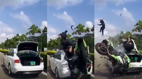 Video Viral Motociclista Choca Con Auto Y Sale Volando