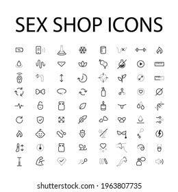 Sex Shop Flat Icons Toys Stock Vector Royalty Free