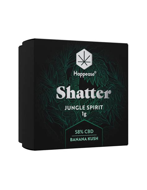 Extracto o resina CBD Happease Shatter formulación JUNGLE SPIRIT 58