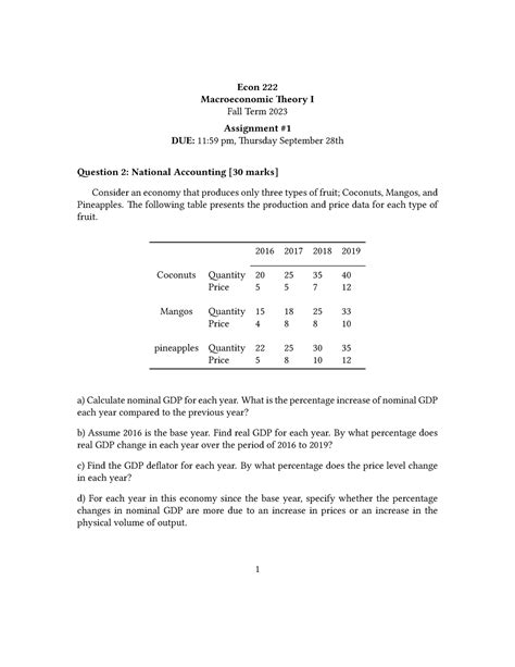 A Q A Q Econ Macroeconomic Eory I Fall Term Assignment