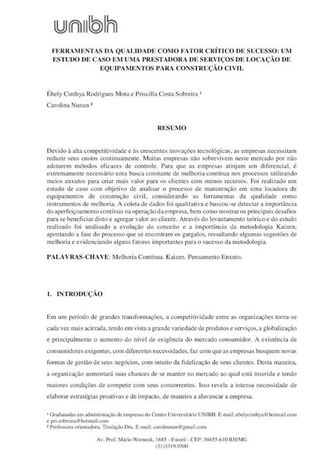 Pdf Ferramentas Da Qualidade Como Fator Pdf Fileo Sistema Toyota De