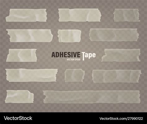 Realistic Transparent Adhesive Tape Set Sticky Vector Image