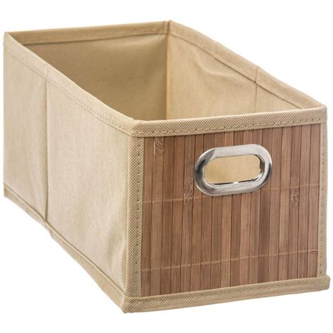 Panier de Rangement S en Bambou Beige NAT Boîte de Rangement Pas Cher