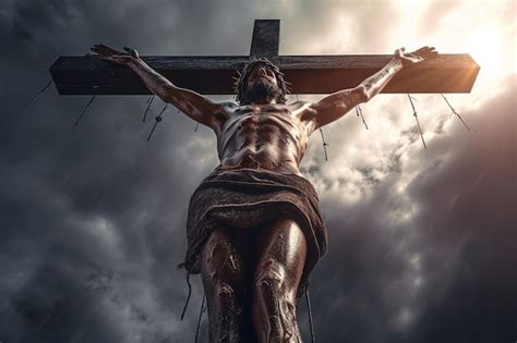 Jesucristo Crucificado En La Cruz En El Monte G Lgota Muri Por Los