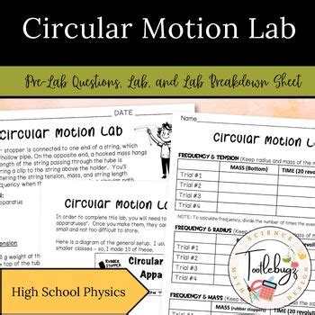 Physics Circular Motion Lab Comparing Tension Radius Mass Tpt