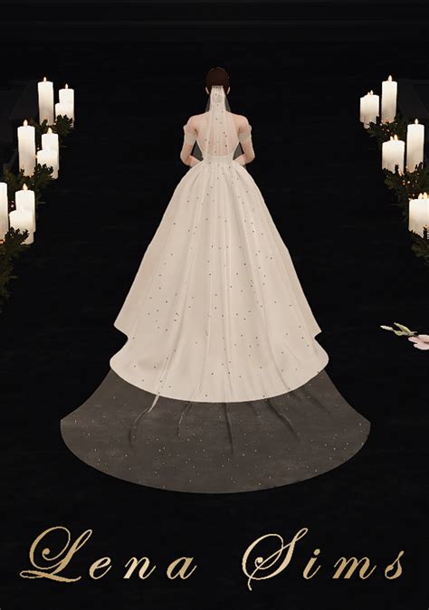 Lena Sims Pearl Veil Atelier Lena Sims 4 Wedding Dress Sims