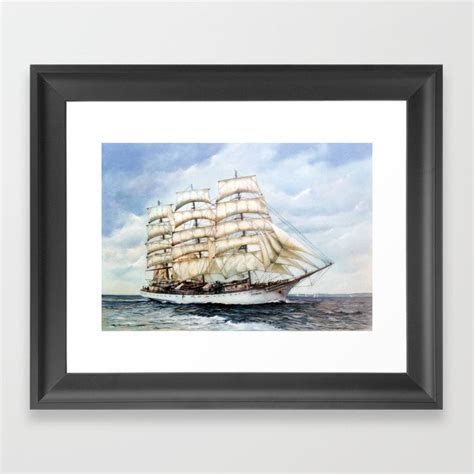 Regata Cutty Sarkcutty Sark Tall Ships Race Framed Art Print By Jose