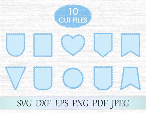 Scalloped Banners Svg Bunting Banners Svg Banners Cut File Etsy