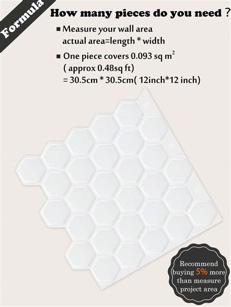 Pcs Waterproof Hexagon Pattern D Textured Wall Panels Diy Tiles