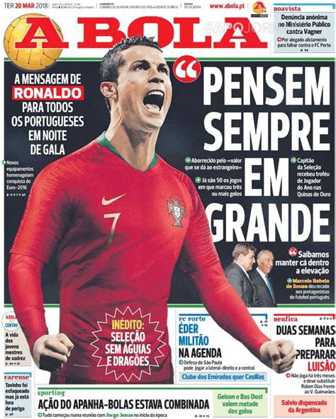 Cr7 E Barcelona São Destaques Na Imprensa Europeia Veja Capas Gazeta