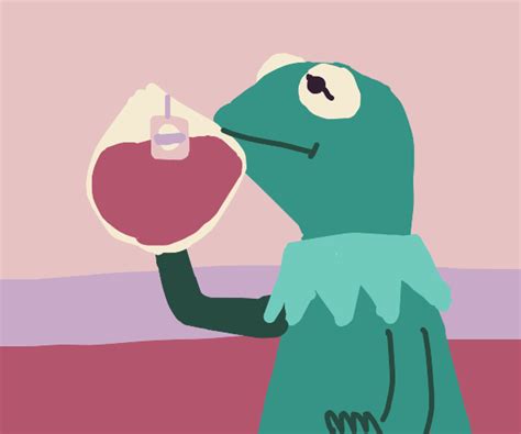 Kermit sipping tea [meme] - Drawception