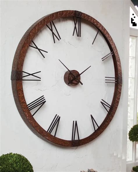 Round Hammered Copper 60 Inch Wall Clock Rc Willey