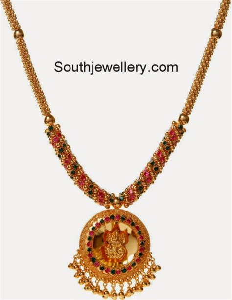 22 Carat Gold Ruby Necklace Indian Jewellery Designs