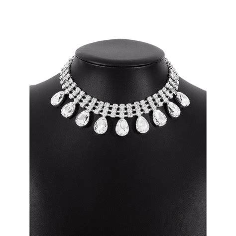 Buy Niscka Silver Plated Lavish American Diamonds And Rhinestone Choker