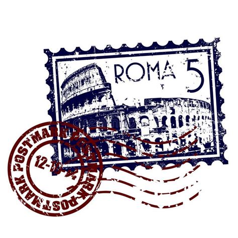 Roma Stamp Or Postmark Style Grunge Vector Illustration Of Rome Stamp