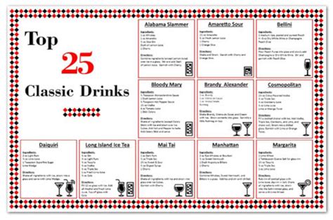 Printable Mixed Drink Recipe Digital Download Alcohol Drinks Party ...