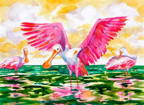 Spoonbill Print Tropical Bird Watercolor Spoonbill Florida Etsy UK