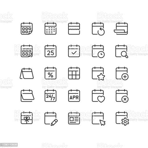 日曆線圖示可編輯描邊向量圖形及更多圖示圖片 圖示 日曆 個人備忘錄 Istock