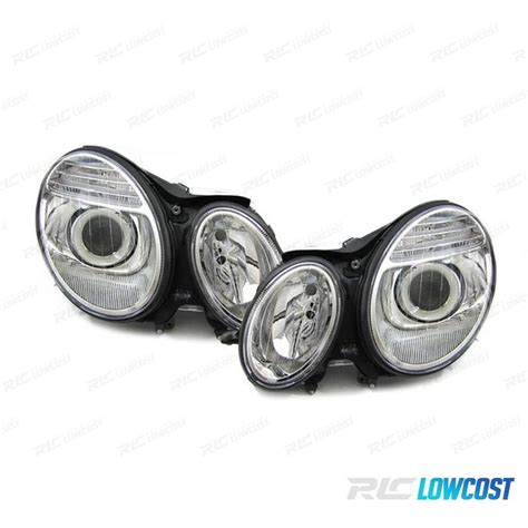 Faros Xenon Para Mercedes Clase E W Fondo Cromo