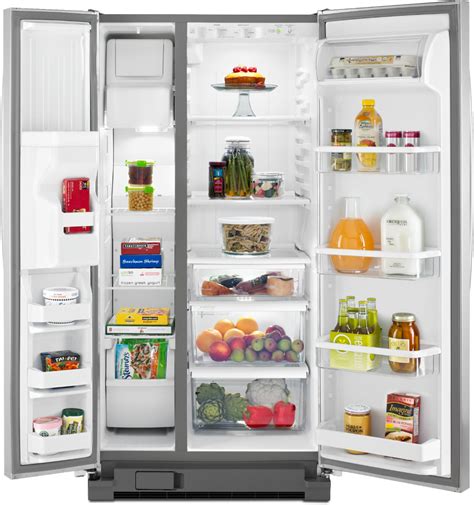 Best Buy Whirlpool 212 Cu Ft Side By Side Refrigerator With Thru The Door Ice And Water