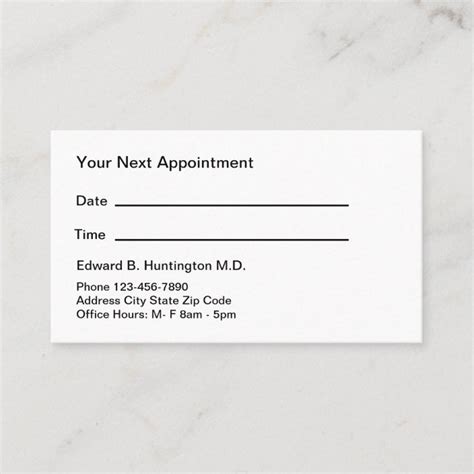 Simple Doctor Office Appointment Cards | Zazzle.com