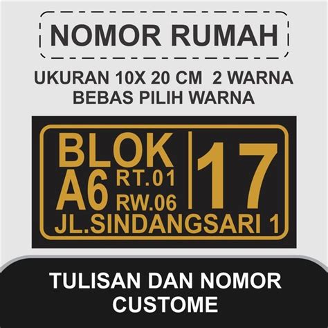 Jual Nomor Rumah Rt Rw Pvc Mm Papan Nomor Rumah Alamat Di Lapak