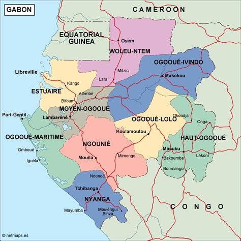 Gabon Mapa Polityczna Terrain Geography Map Transparent Background Png