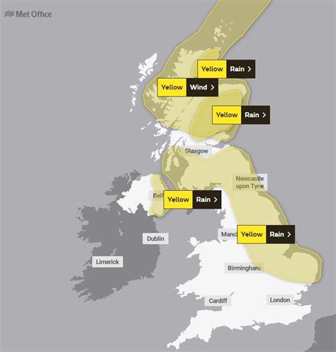 Uk Weather Met Office Issues Yellow Warnings For Heavy Rain And Strong