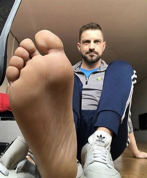 Adidas The Brand To Make Feet Taste Even Better Bare Men Male Feet Sheer Dress Socks