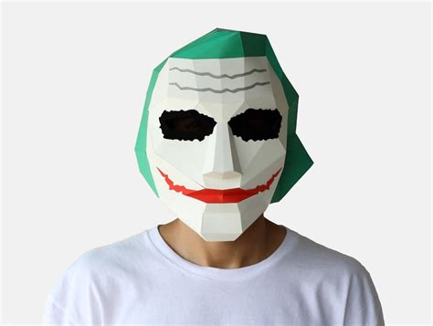 Joker Mask DIY Low Poly Joker Mask Papercraft Template Low Poly