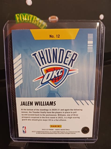 2022 23 Panini NBA Hoops Arriving Now 12 Jalen Williams RC For