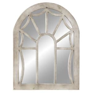 Litton Lane 52 In X 34 In Window Pane Inspired Arched Framed White