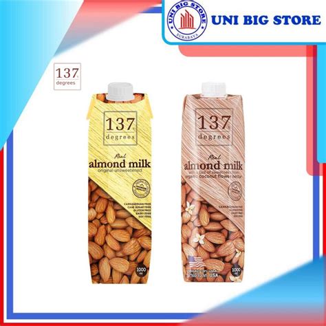 Jual Susu 137 Degrees Almond Milk Original Unsweetened Milk 1 Liter