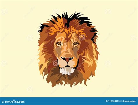 Lion Head Vector Tracing Art Design Stock Illustration Illustration