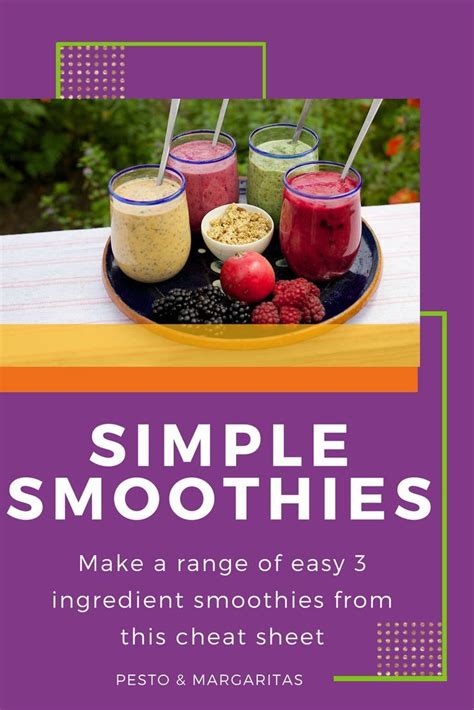 3 Ingredient Smoothie Cheat Sheet Easy Smoothies Nutritious